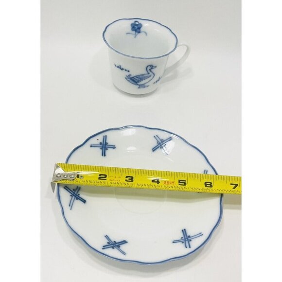 Cordon Bleu Duck Tea Cup & Saucer Porcelain de Chine C Steel Collection Blue - Picture 3 of 9
